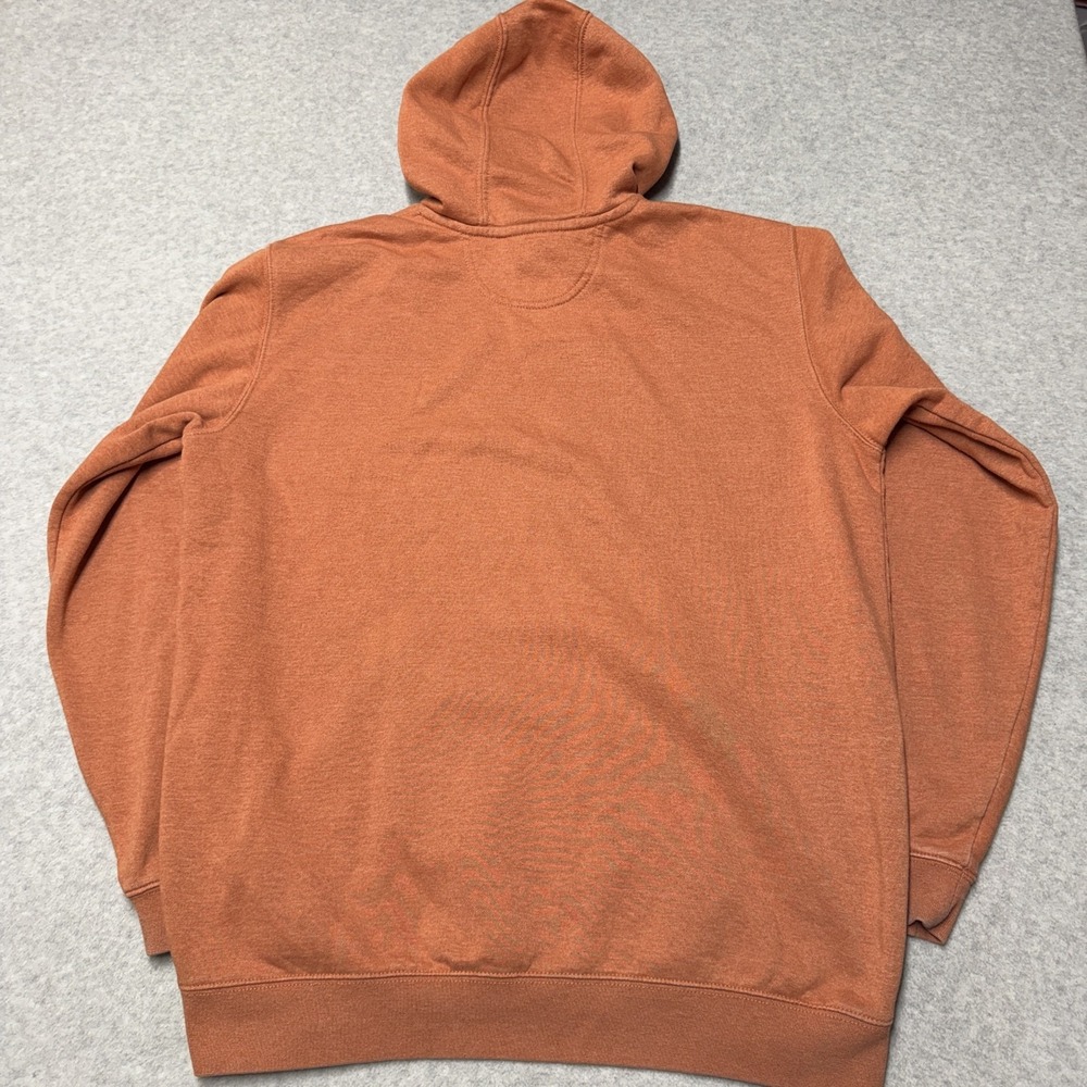 Carhartt Hoodie Mens LT Orange Loose Fit Fleece Pullover Sweatshirt Logo K288 - Picture 6 of 6